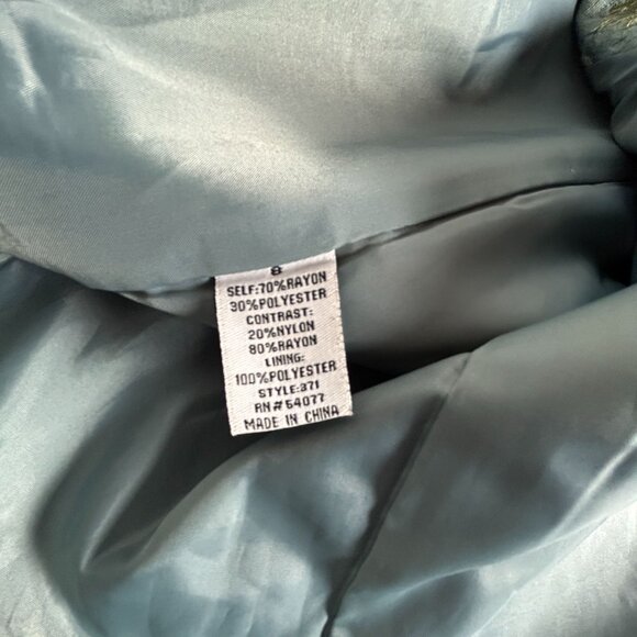 Cabi Womens Guinevere Tapestry Brocade Pea Coat Size 8 Jacquard Floral Blue - Picture 4 of 13